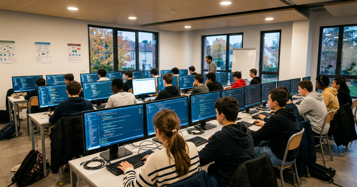 Cours de code, écrans et apprenants