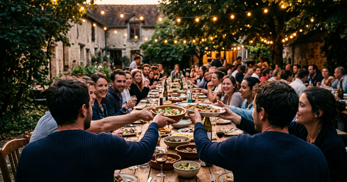 Repas partagé entre voisins