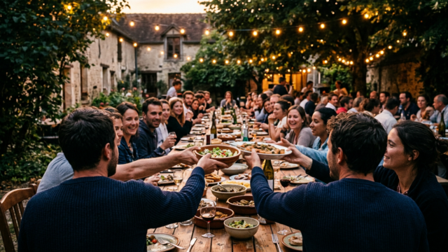 Repas partagé entre voisins