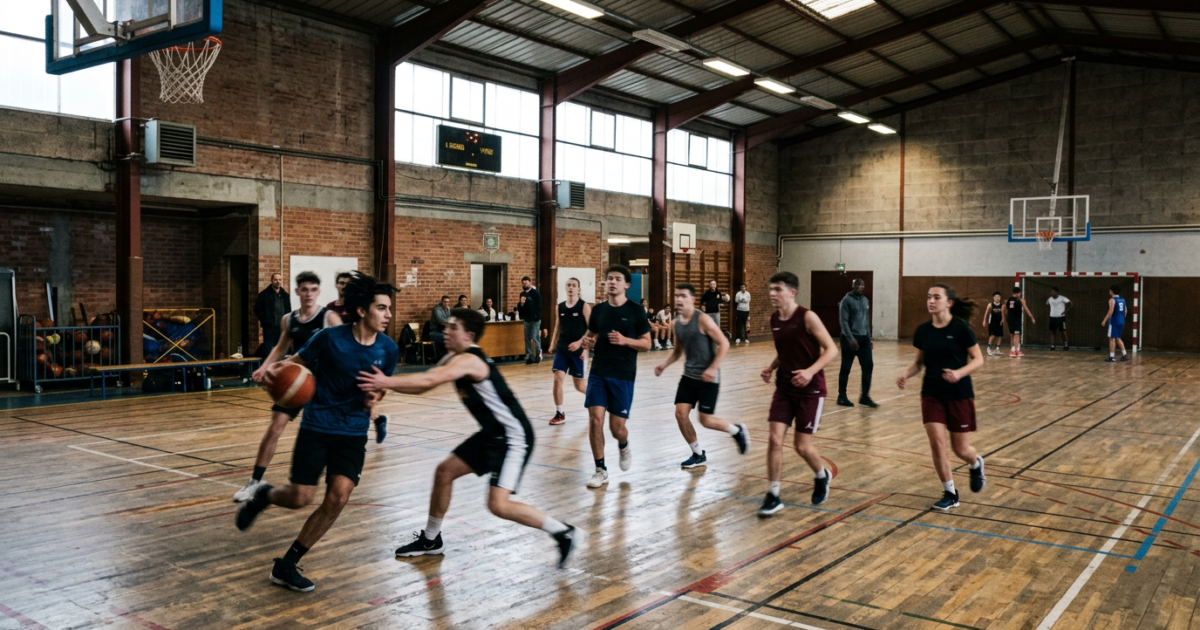 Entraînement de basket au gymnase municipal