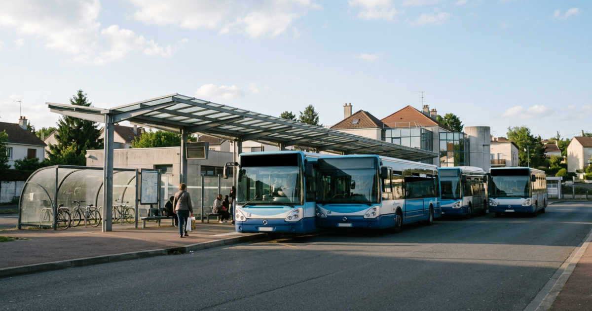 Gare routière et bus modernes