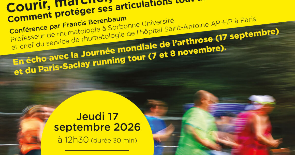 Science à la coque : Courir, marcher, vivre : comment protéger ses articulations tout au long de la vie — Gif-sur-Yvette